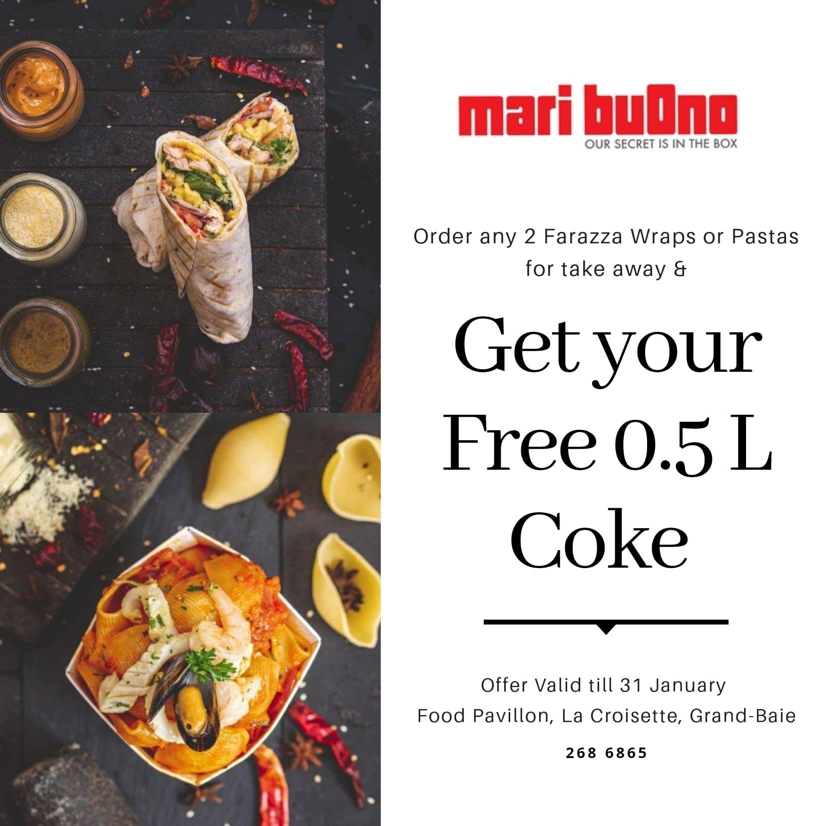 Get a 0.5L Coke for FREE at Mari Buono