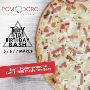 Thirsty Fox promo at Pomodoro